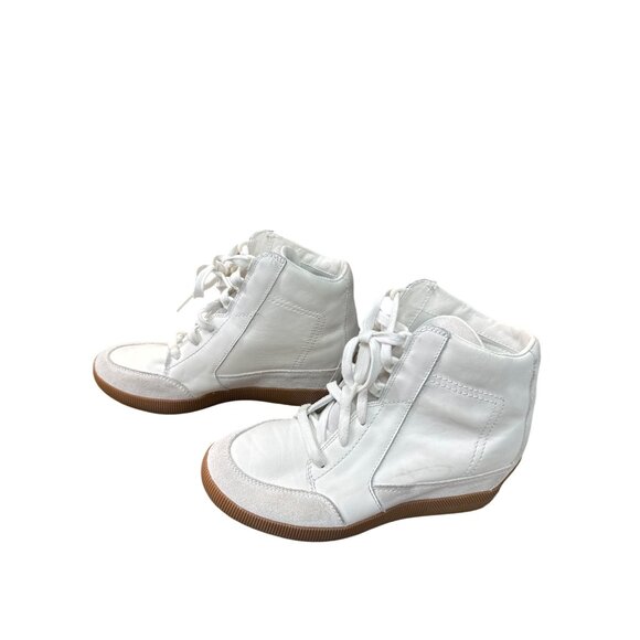 Sorel Womens White Leather High-Top Sneakers ankle boots Size 8.5 SKU 8988 - Picture 3 of 12